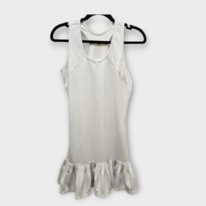 TAIL‎ Coletta Tennis Dress Ruffle Hem Racerback Athletic Chalk Polyester Spandex